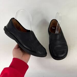 Trippen Yen Women's 6 Triple Black Leather Plain-Toe Slip-on Comfort Shoes